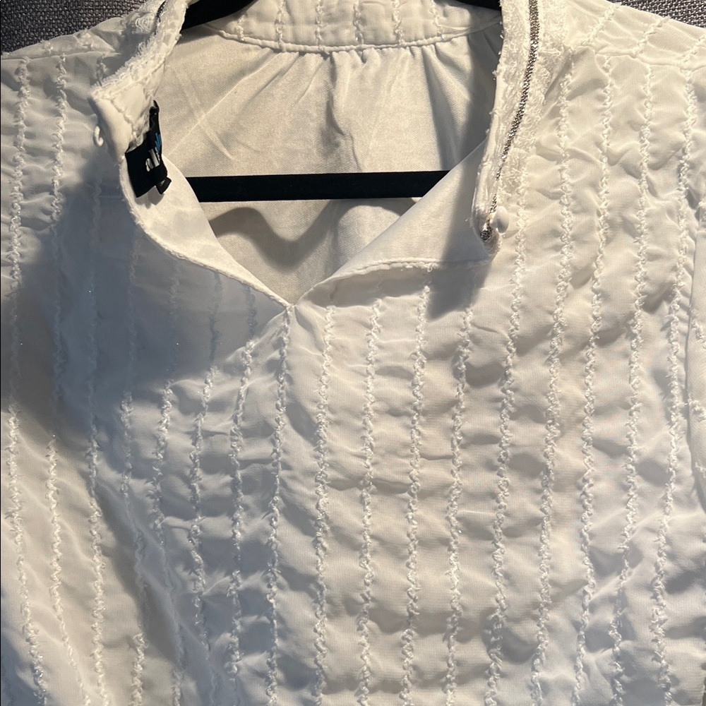 Alice Blue White Textured Blouse - Picture 3 of 3